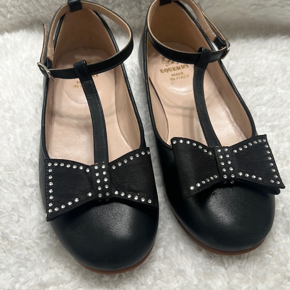 Equerry Tstrap Bow Dressy Shoe | Girl Size 33
